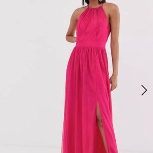 Little Mistress maxi dress in fuschia, US 6, prom, wedding guest